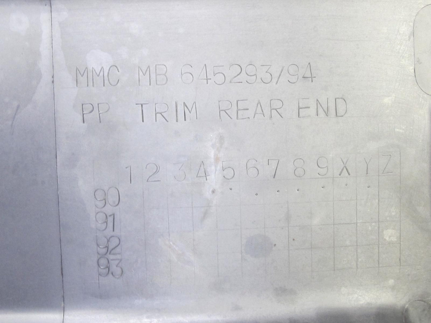 91-99 Mitsubishi 3000GT Rear Trunk Lid Tailgate Hatch Trim Panel MB645293 OEM