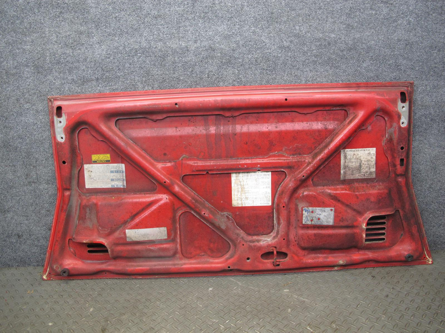 85-89 Toyota MR2 AW15 Rear Engine Hood Lid Cover Panel RED OEM