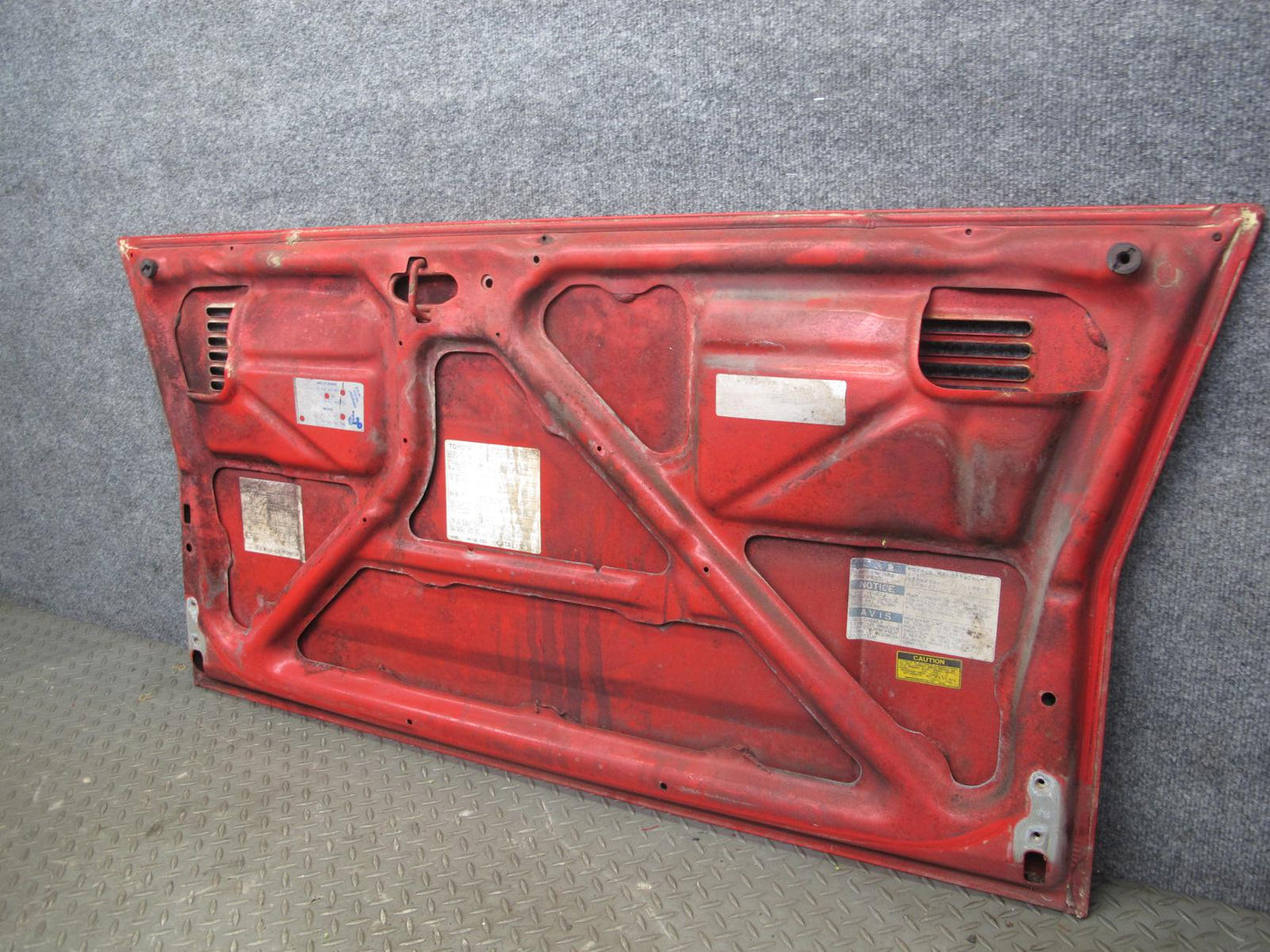 85-89 Toyota MR2 AW15 Rear Engine Hood Lid Cover Panel RED OEM