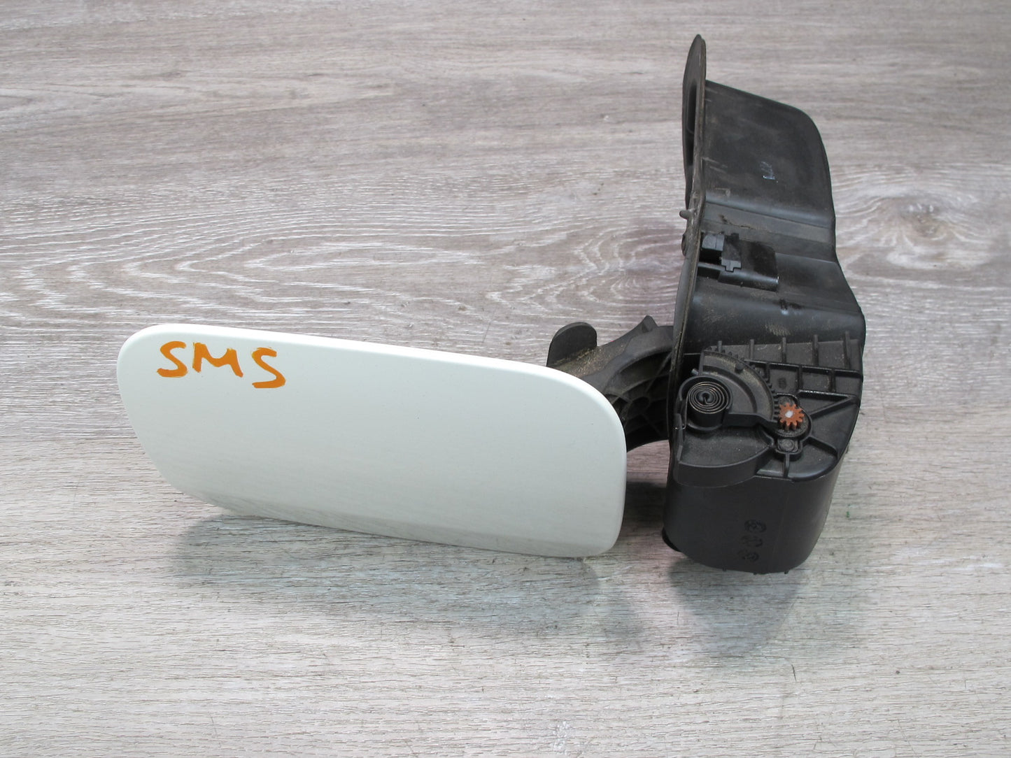 07-13 Mercedes W221 S-class Fuel Tank Filler Door Lid Arctic White w Housing OEM