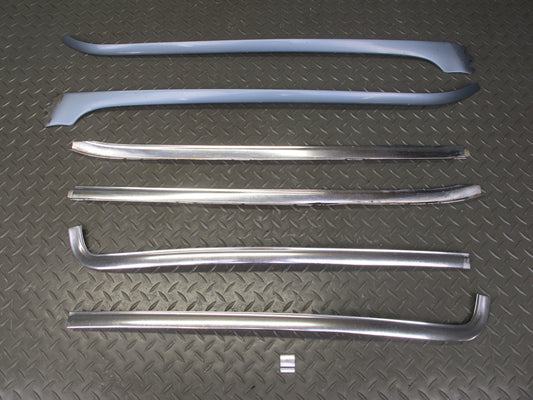 86-91 Mercedes W126 Sedan Front Windshield A Pillar Chrome Trim Molding Set OEM