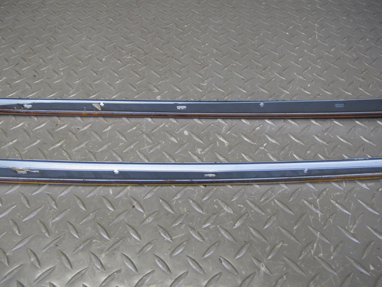 86-91 Mercedes W126 Sedan Front Windshield A Pillar Chrome Trim Molding Set OEM