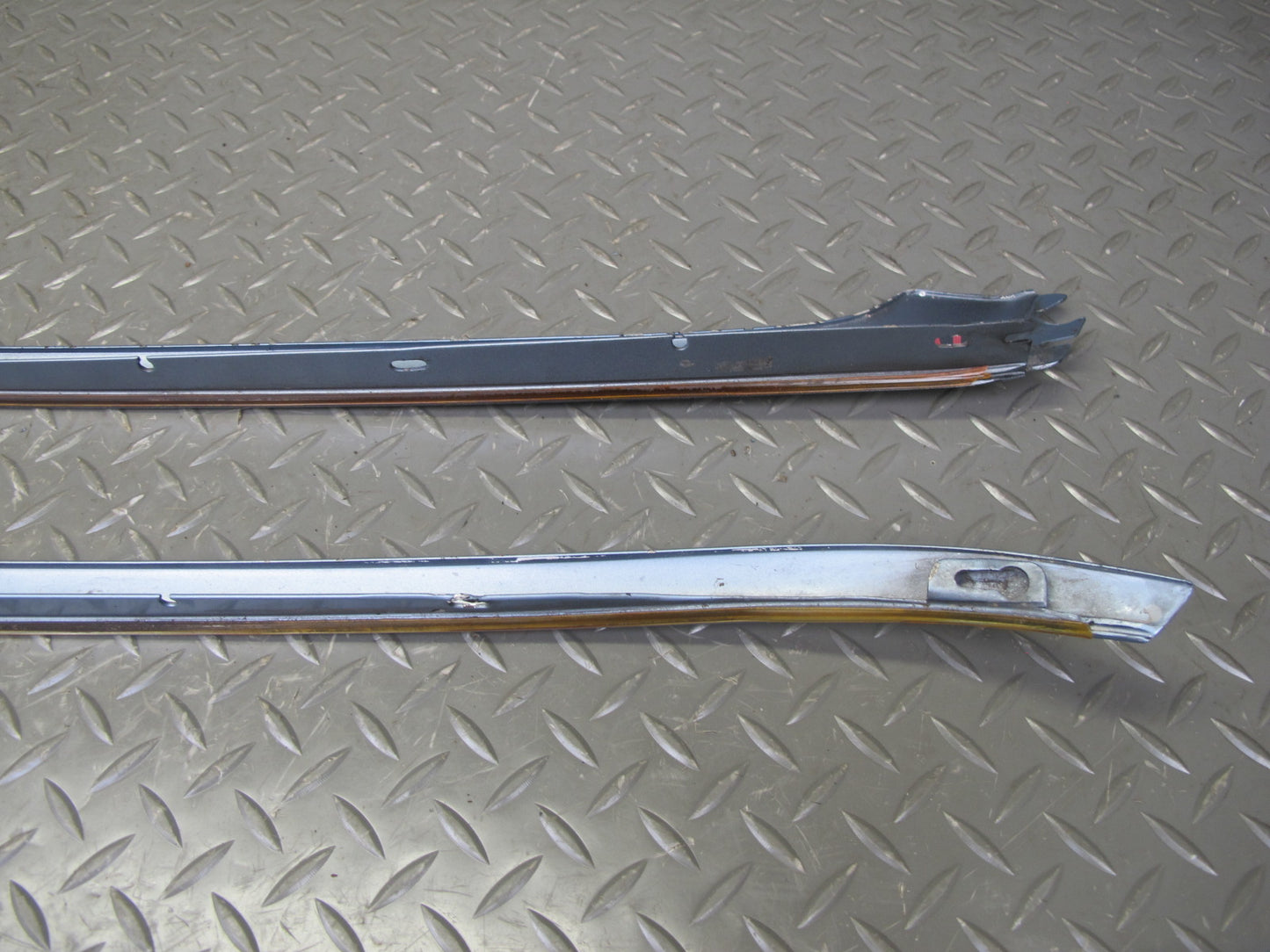 86-91 Mercedes W126 Sedan Front Windshield A Pillar Chrome Trim Molding Set OEM