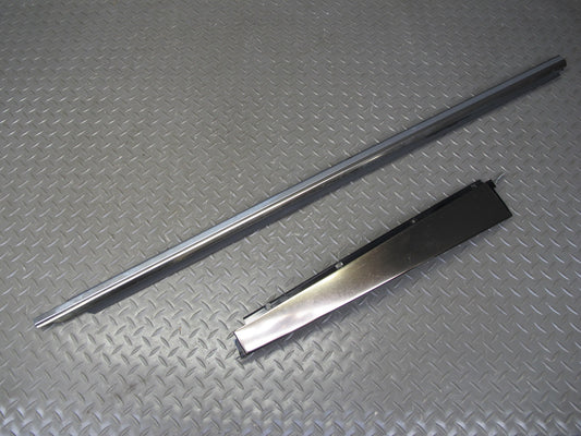 94-99 Mercedes W140 Rear Left Door B Pillar & Window Trim Molding Silver Set OEM