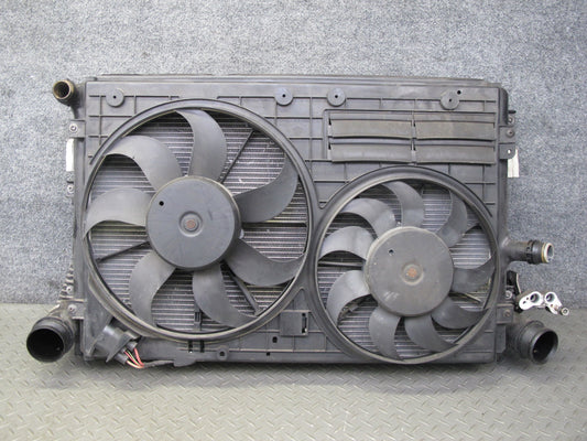12-13 VW Golf R MK6 M/T Engine Cooling Radiator A/C Condenser Fan Shroud OEM