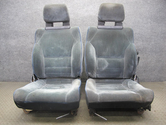 85-89 Toyota MR2 Set of 2 Front Left & Right Velour Seat Blue OEM