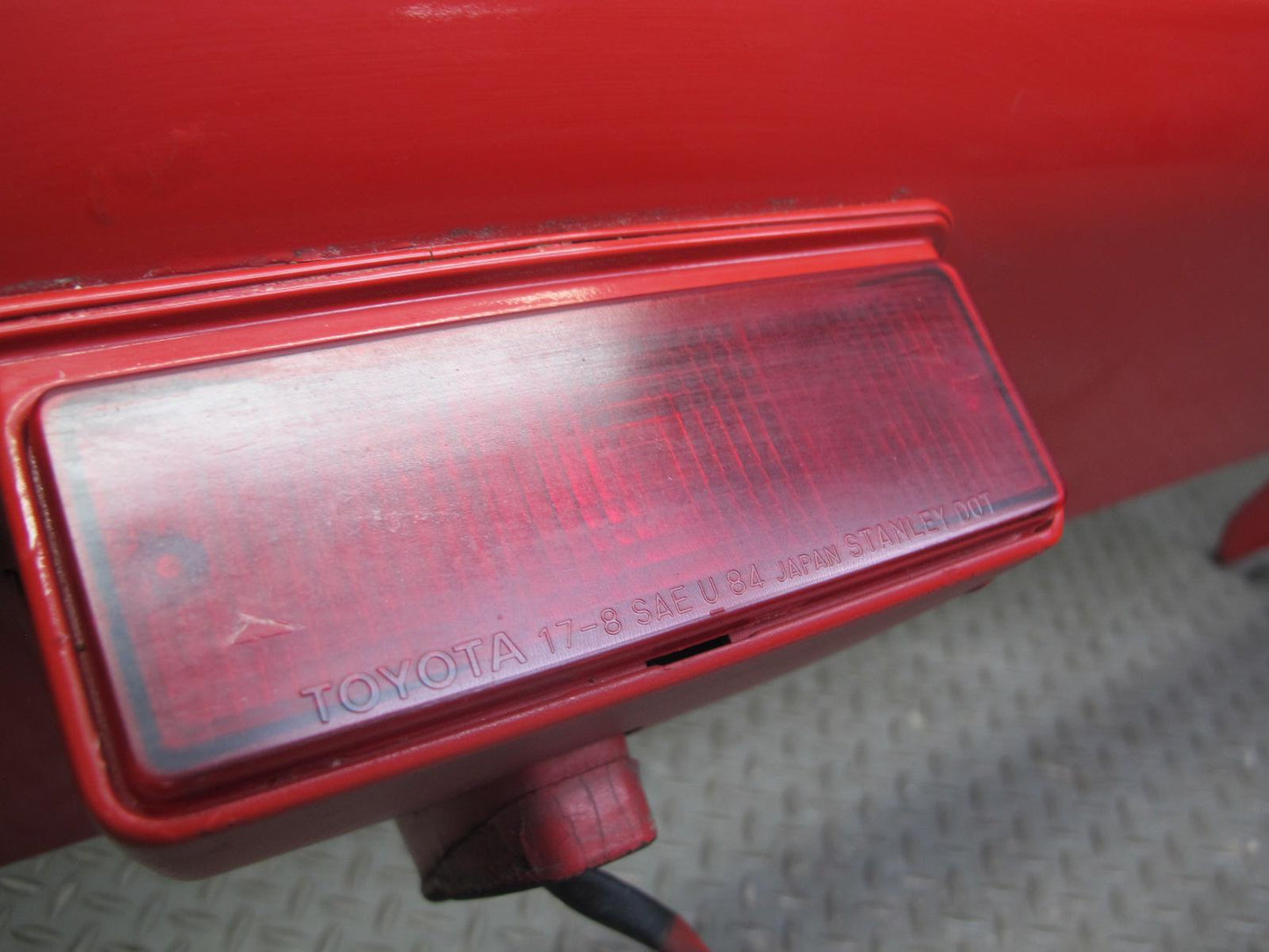 86-89 Toyota MR2 AW15 Rear Trunk Lid Spoiler Wing w Brake Light Assy RED OEM