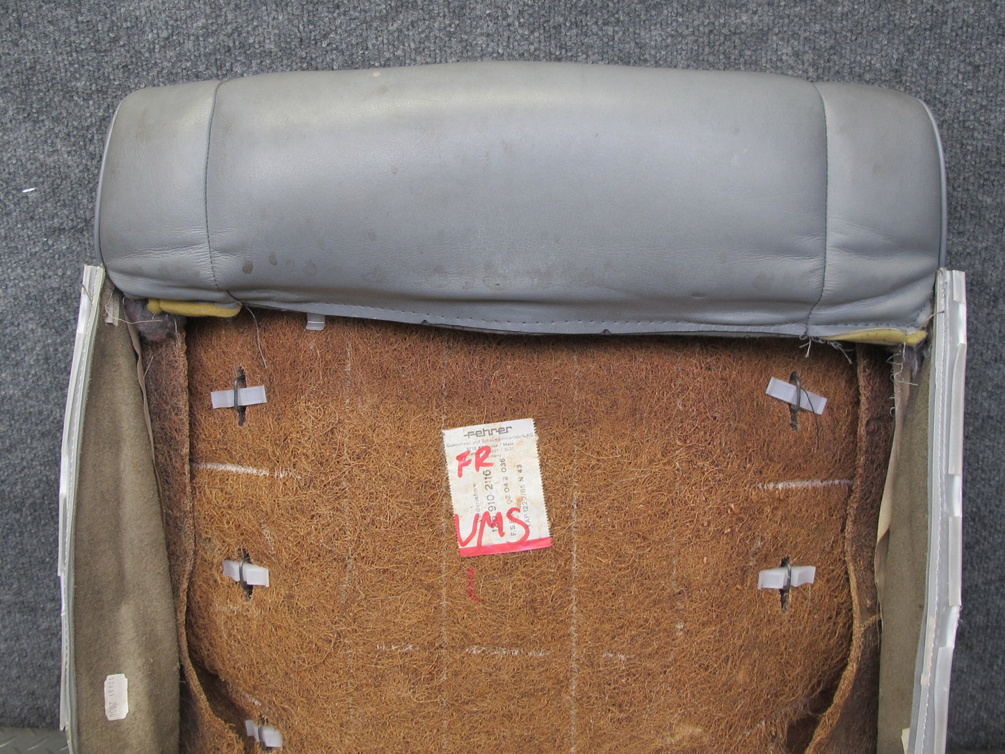 86-88 Mercedes W126 Sedan Front Right Seat Upper Leather Backrest Cushion OEM