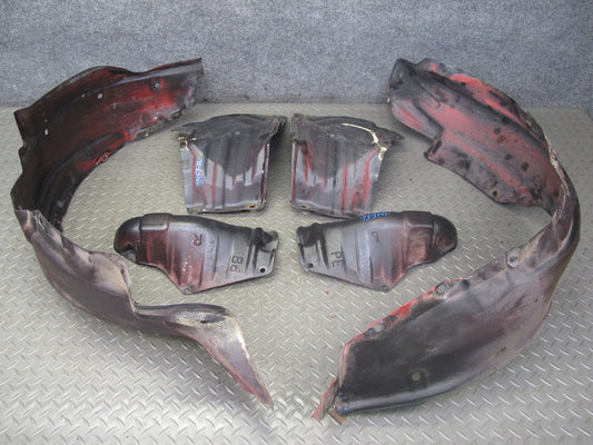 85-89 Toyota MR2 Left Right Radiator Headlight Fender Liner Shield Cover Set OEM