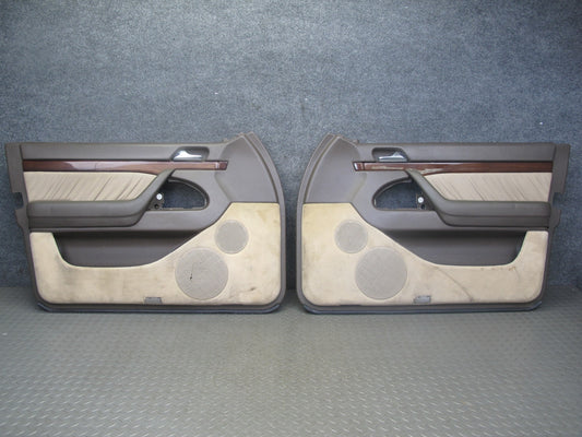 94-99 Mercedes W140 Sedan Front Left & Right Door Interior Trim Panel Set OEM
