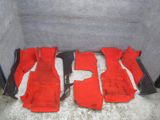 90-93 Chevrolet Corvette C4 Carpet Floor MAT Center Console Cover Set RED OEM
