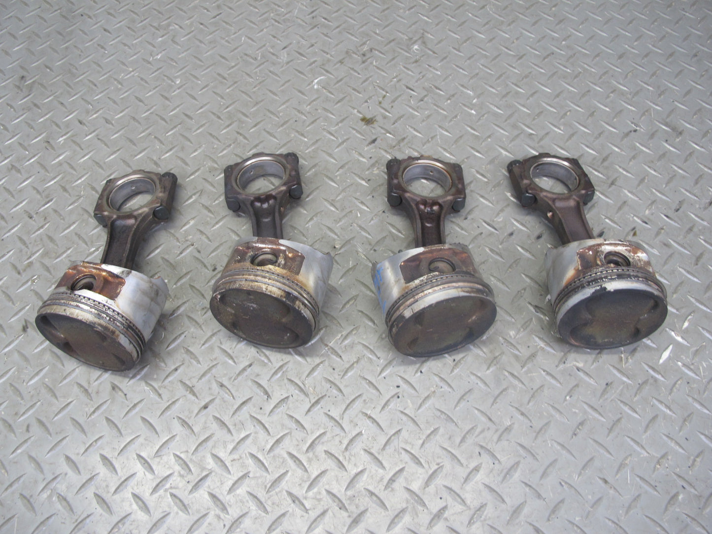 88-89 Toyota MR2 AW15 GT 4AGELC Set of 4 Engine Piston w Connecting Rod 83K OEM