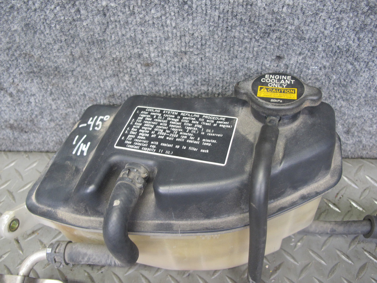 95-97 Lexus UCF20L LS400 Engine Coolant Expansion Overflow Reservoir w Hose OEM