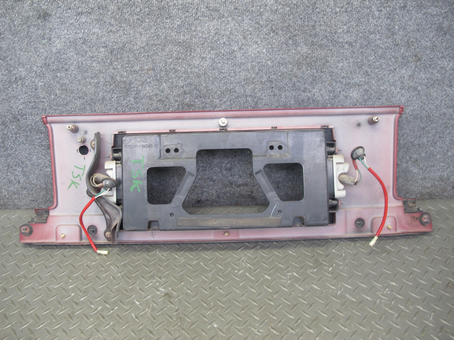 86-88 Toyota Supra MA70L MK3 Rear License Plate Trim w Lights RED Pearl Mica OEM