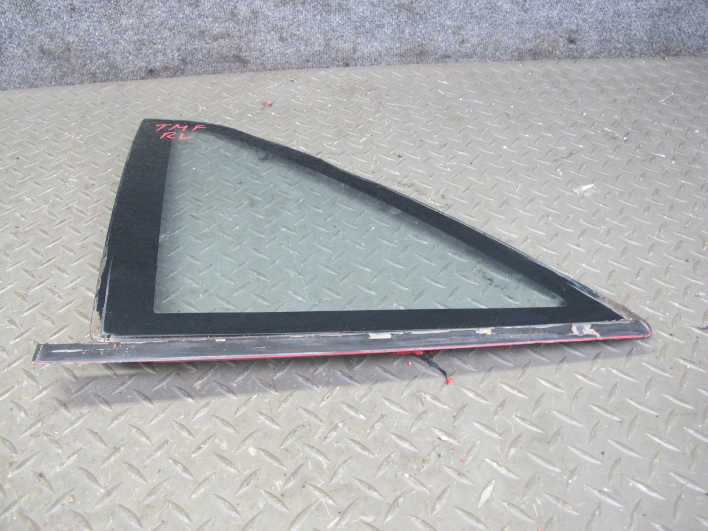 85-89 Toyota MR2 AW15 Rear Left Quarter Window Glass w Molding OEM
