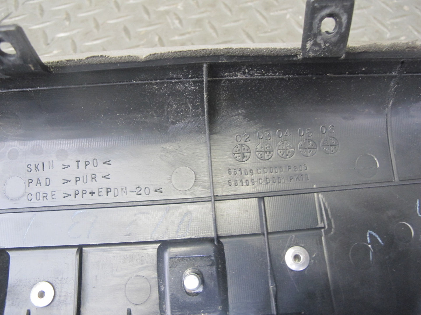 07-09 Nissan 350Z Z33 Conv Dashboard Dash Right Upper Trim Cover Panel Gray OEM