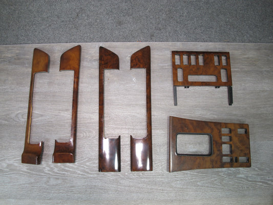 86-91 Mercedes W126 Sedan Door & Console A/C Climate Wood Trim Bezel Panel Set