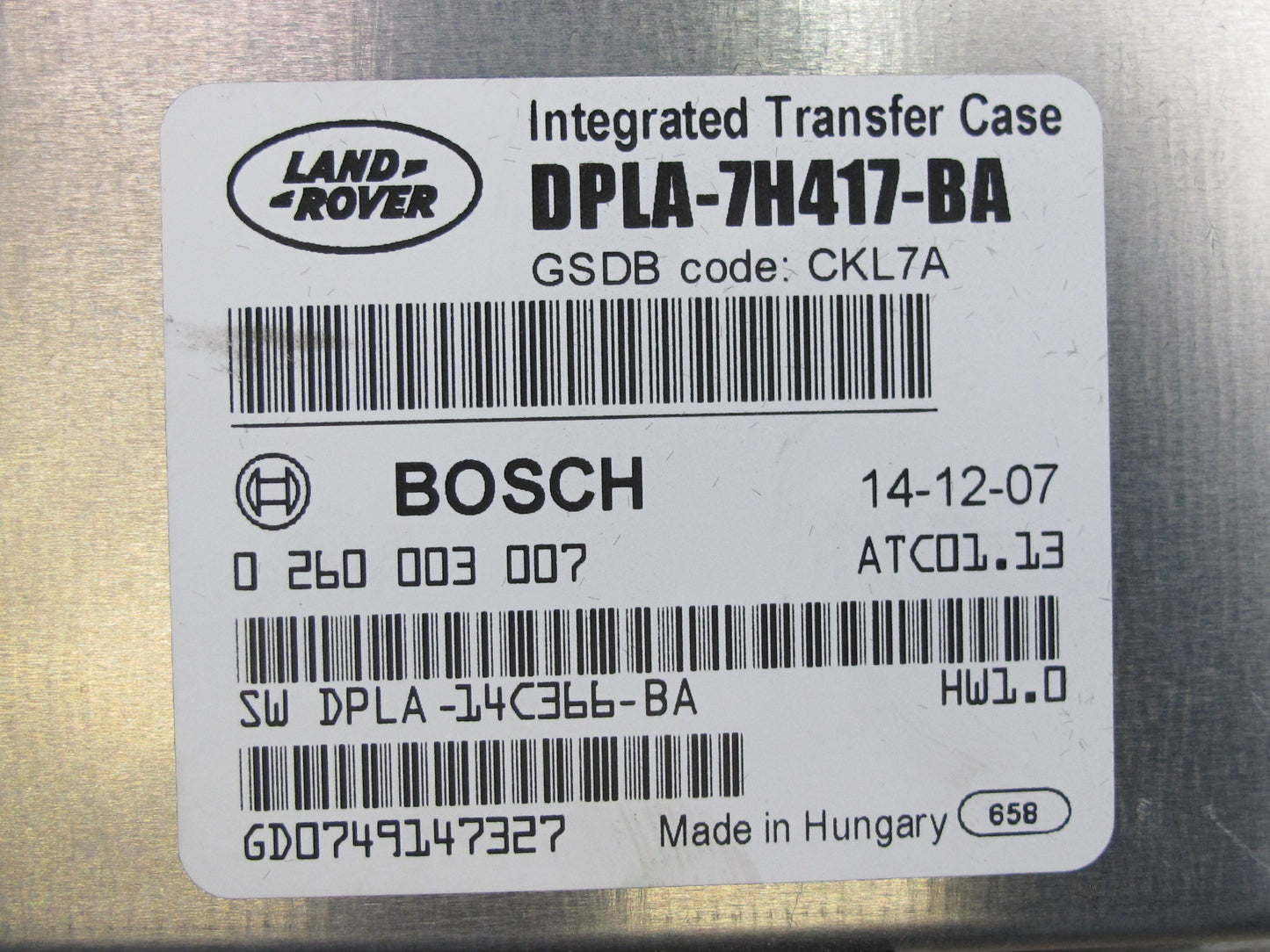 2013-2017 Land Range Rover L405 Transfer Case Control Module DPLA-7H417-BA