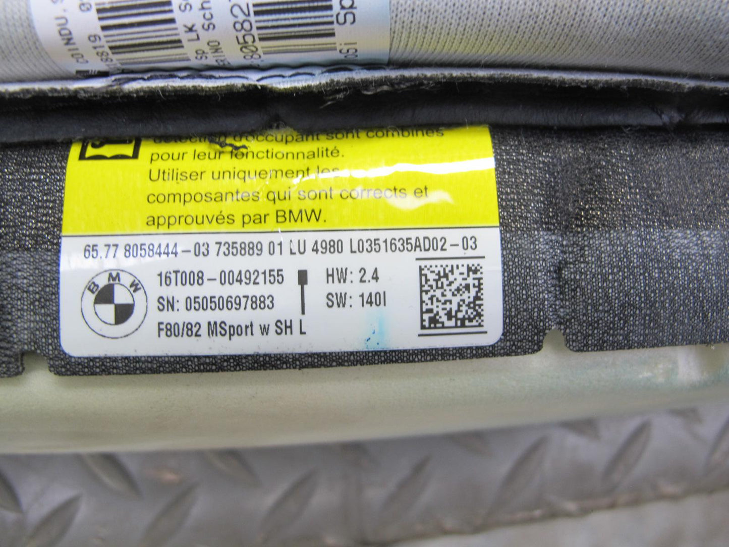 2015-2017 BMW F82 M4 Front Right Seat Lower Leather Cushion