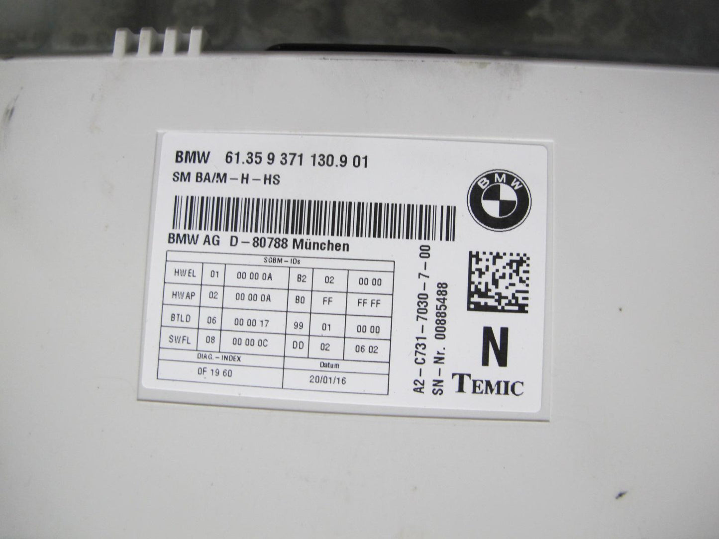 2015-2017 BMW F82 M4 Front Left Seat Lower Frame Track Rail w Motors