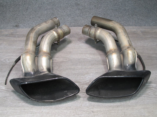 2008-2014 BMW X6 E71 E72 4.4L N63 Rear Back Exhaust Muffler Tips Black Set