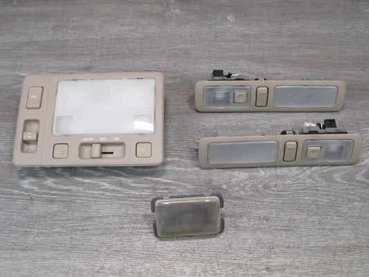 95-97 Lexus UCF20L LS400 Front & Rear Overhead Interior Light Lamp Set Ivory OEM