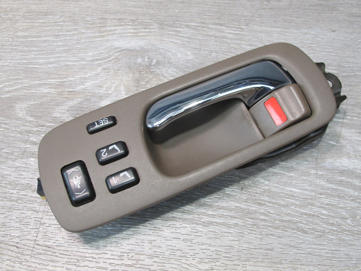95-00 Lexus UCF20L LS400 Set of 4 Interior Door Handle w Trim & Switch Brown OEM