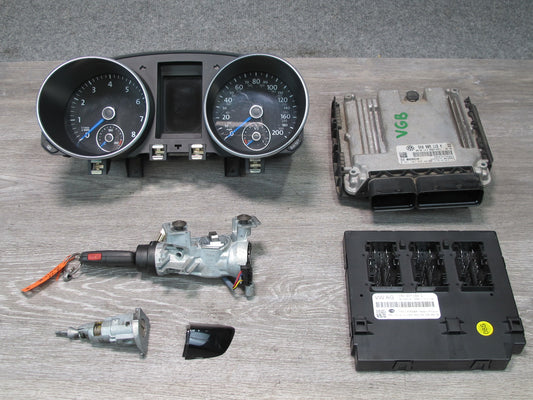 2012 VW Golf MK6 R 2.0L AWD M/T 2-DOOR ECU ECM BCM Speedo Ignition Lock KEY Set