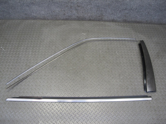 94-99 Mercedes W140 Front Left Door B Pillar & Window Trim Molding Set OEM