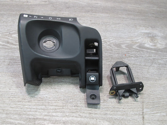 94-99 Mercedes W140 Headlight Switch Trim w Parking Brake Release Handle Set OEM