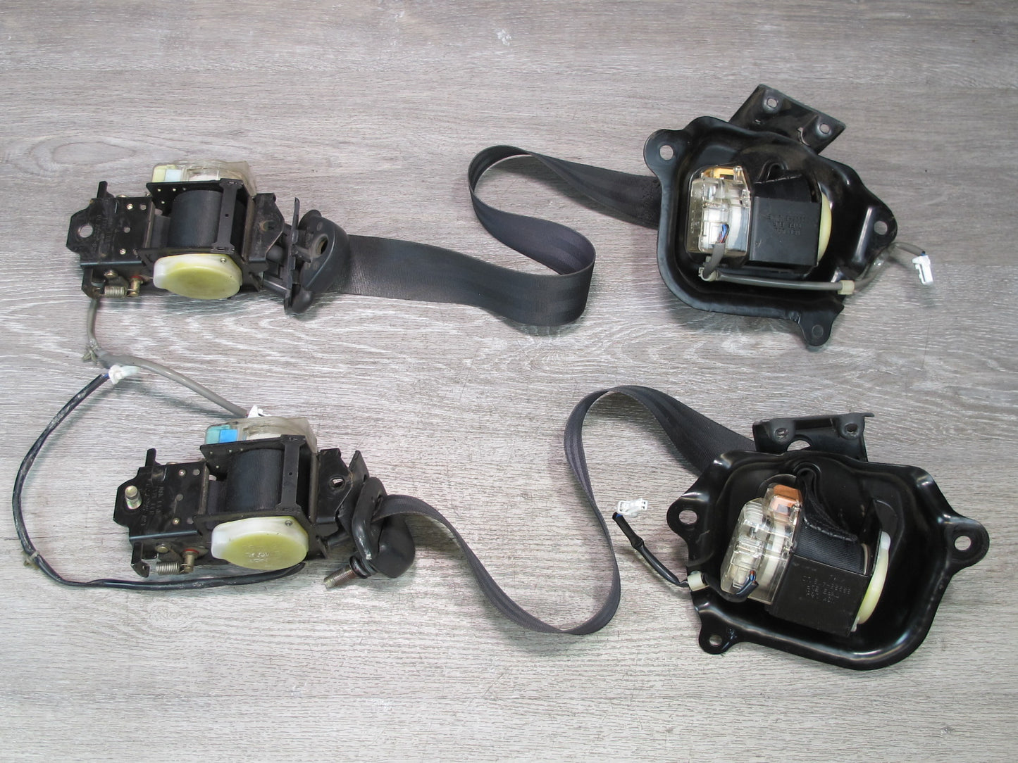 90-96 NISSAN 300ZX Z32 2-SEAT FRONT LEFT & RIGHT SIDE SEATBELT RETRACTOR SET OEM