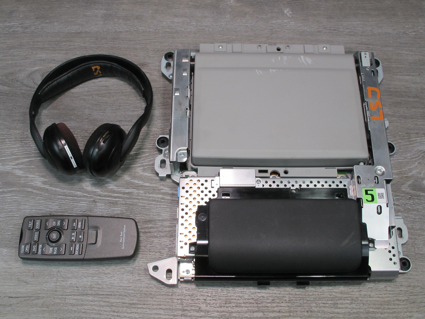 07-09 Lexus LS600h LS460 Rear Roof TV Display Monitor w Remote & Headphones OEM