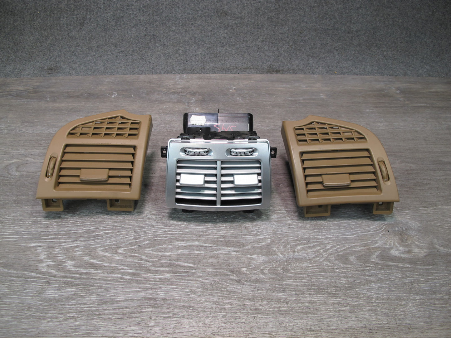 07-13 Mercedes W221 S-class Set of 3 Dash Rear Center Console Air Vent Trim OEM