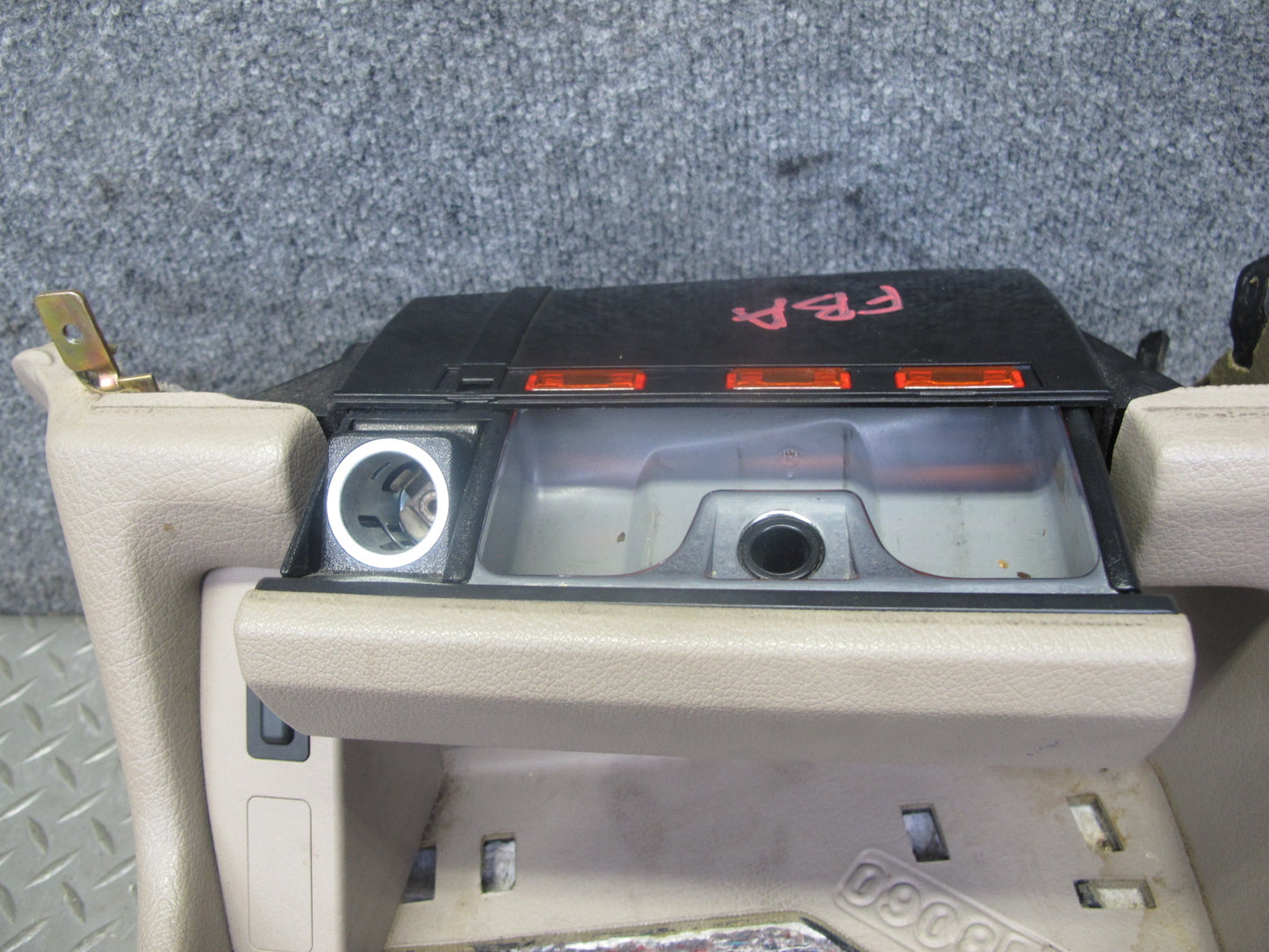 94-95 BMW E34 530i 540i Sedan Front Center Console Panel w Ashtray Parchment OEM