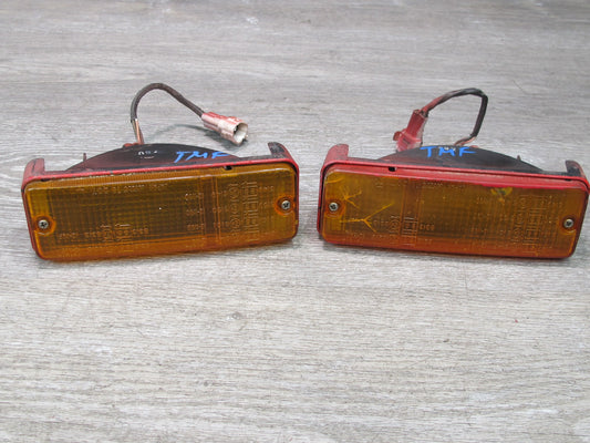 87-89 Toyota MR2 AW15 Front Bumper Left & Right Turn Signal Light Lamp Set OEM