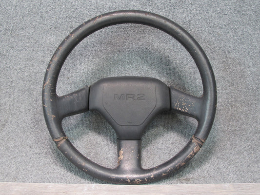 87-89 Toyota MR2 AW15 Leather Steering w Horn Black Assembly OEM