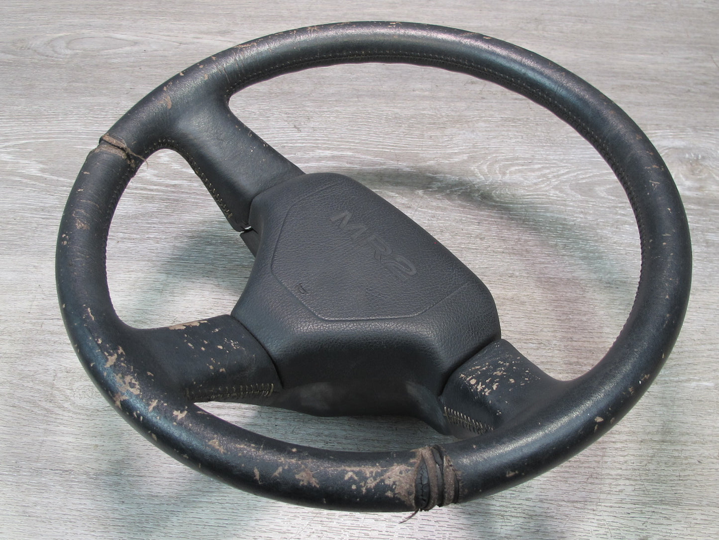87-89 Toyota MR2 AW15 Leather Steering w Horn Black Assembly OEM
