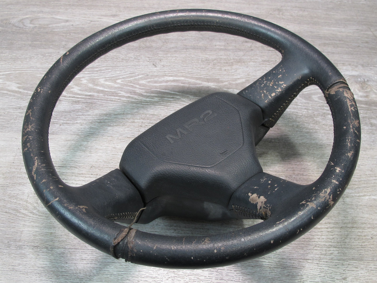 87-89 Toyota MR2 AW15 Leather Steering w Horn Black Assembly OEM