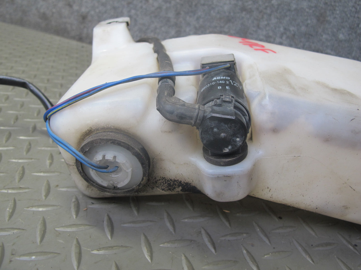 86-88 Mazda RX7 FC3S Front Windshield Washer Reservoir w Filler Neck & Pump OEM
