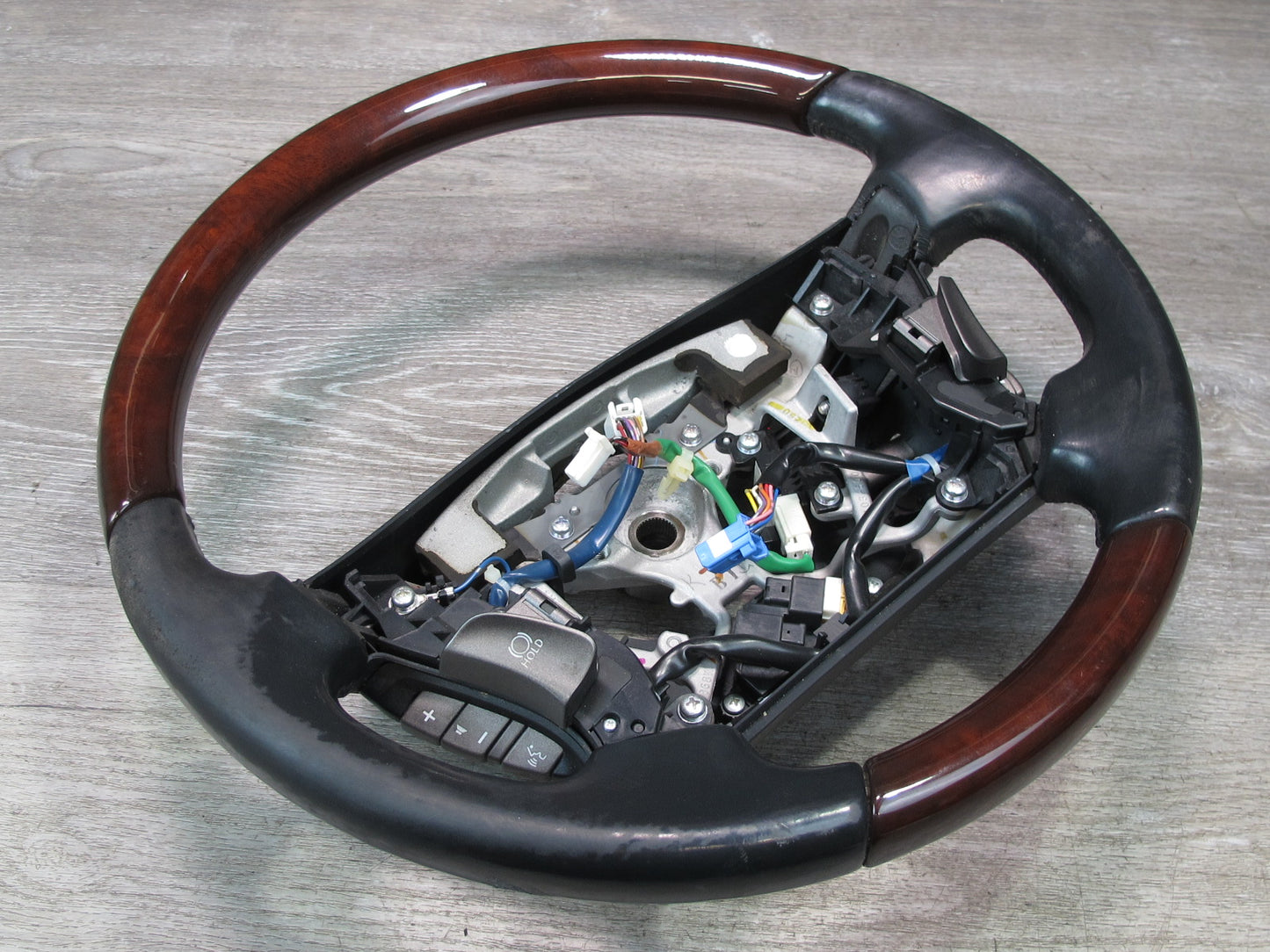 07-09 Lexus UVF46 LS600h LS460 Heated Leather Wood Steering w Controls OEM