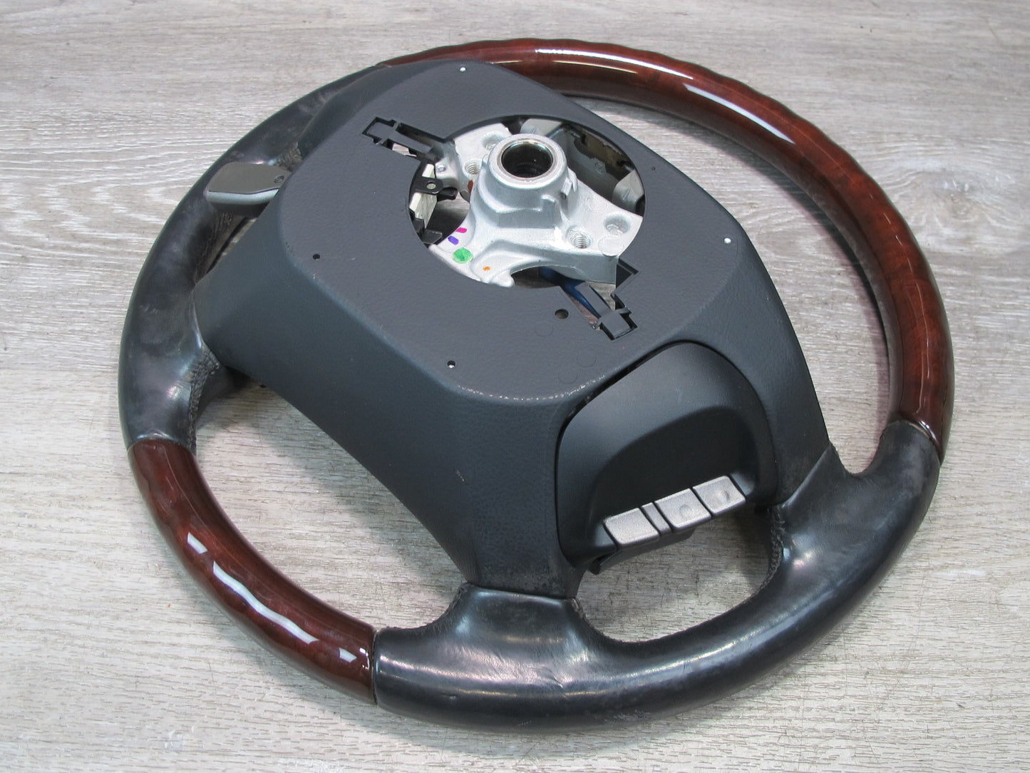 07-09 Lexus UVF46 LS600h LS460 Heated Leather Wood Steering w Controls OEM