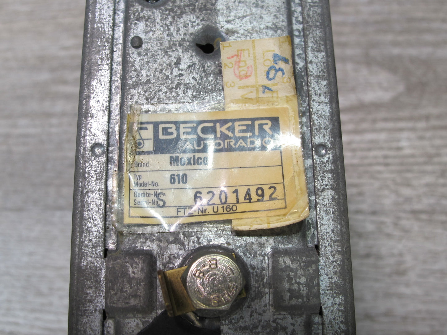 1986 Mercedes W126 S-class Radio Cassette Player Becker Autoradio Mexico 610