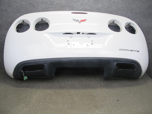 05-13 Chevrolet Corvette C6 Rear Bumper Cover White w Spoiler & Diffuser OEM