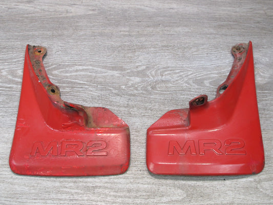 85-89 Toyota MR2 AW15 Set of 2 Rear Left & Right Splash MUD Flap Guard RED OEM