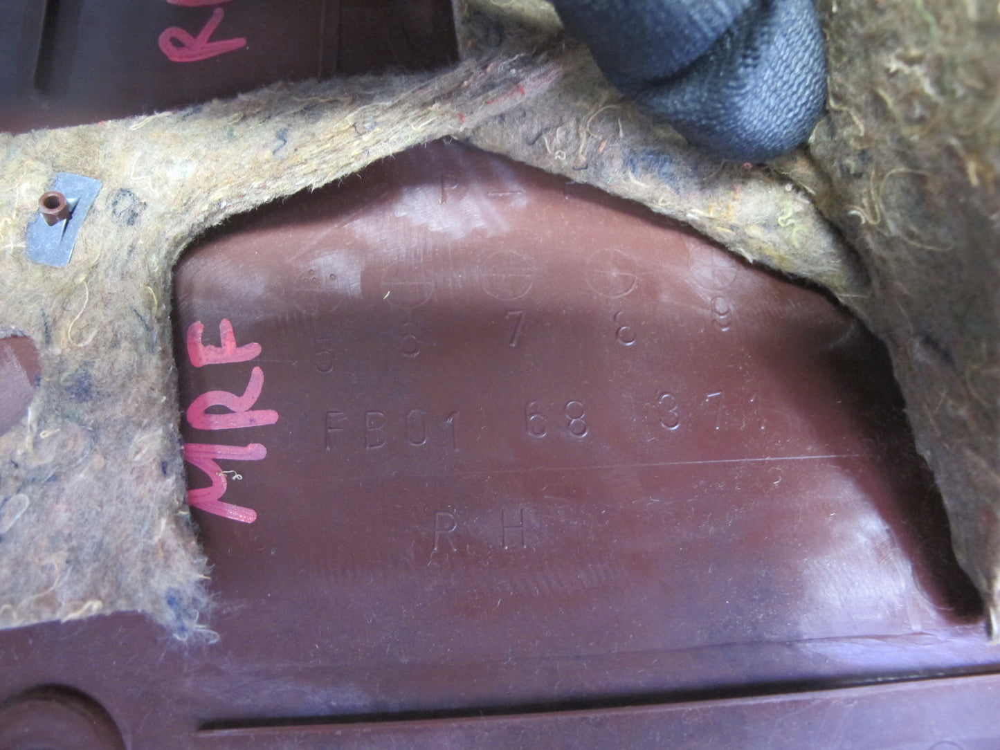 86-88 Mazda RX7 Set of 2 Left & Right Kick Trim Cover Panel RED OEM