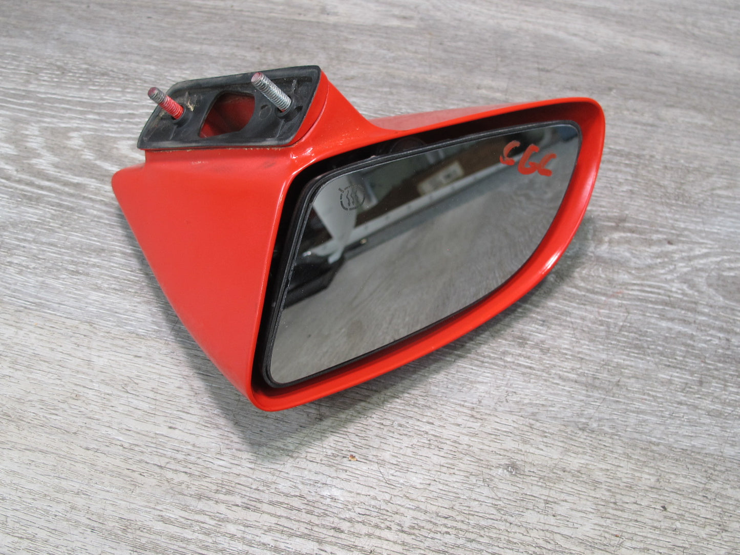 88-96 Chevrolet Corvette C4 Left Driver Door Heated Power Mirror Torch RED OEM