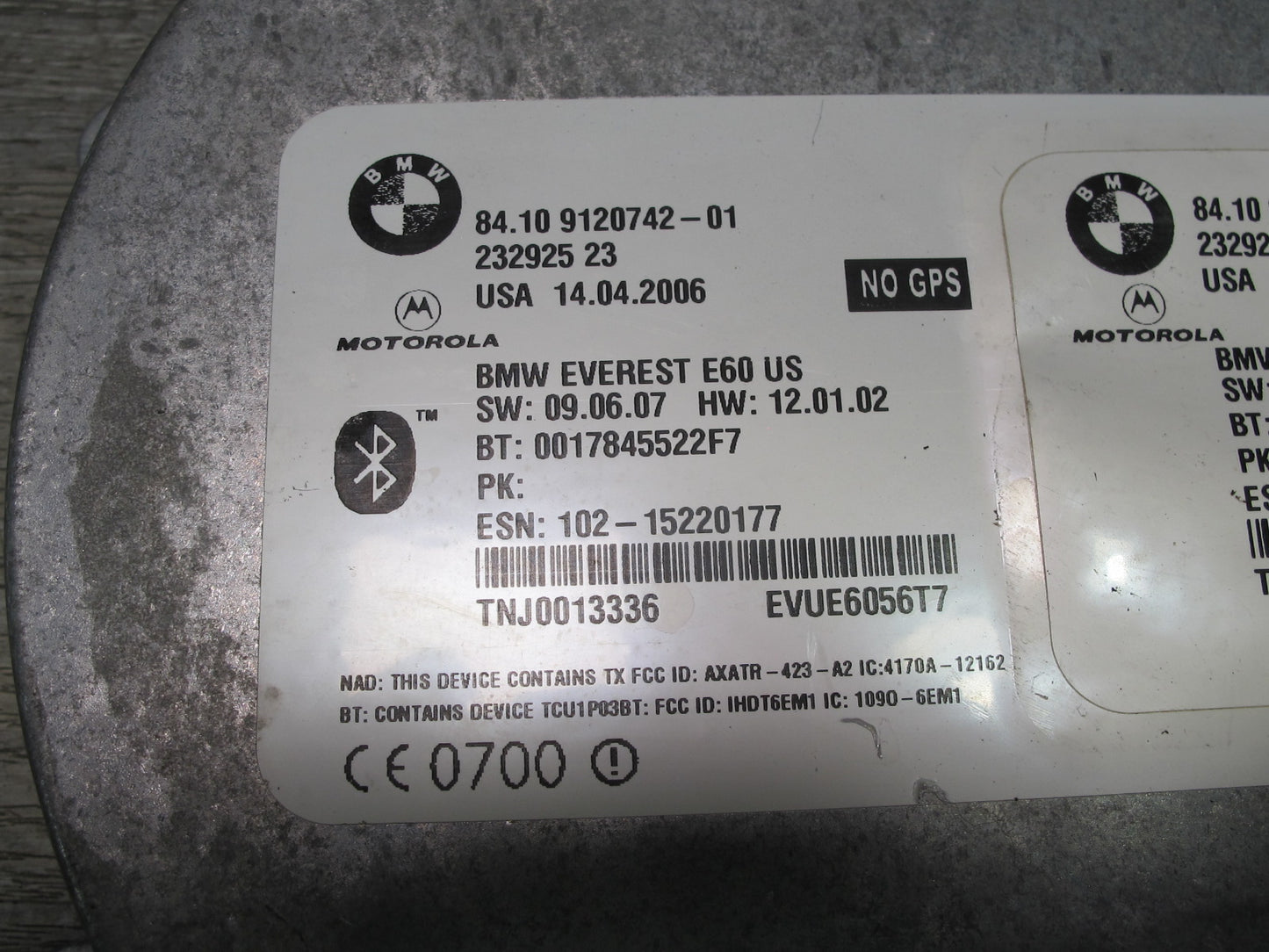 2006-2010 BMW E63 E64 Bluetooth Telematics Communication Control Module 9120742