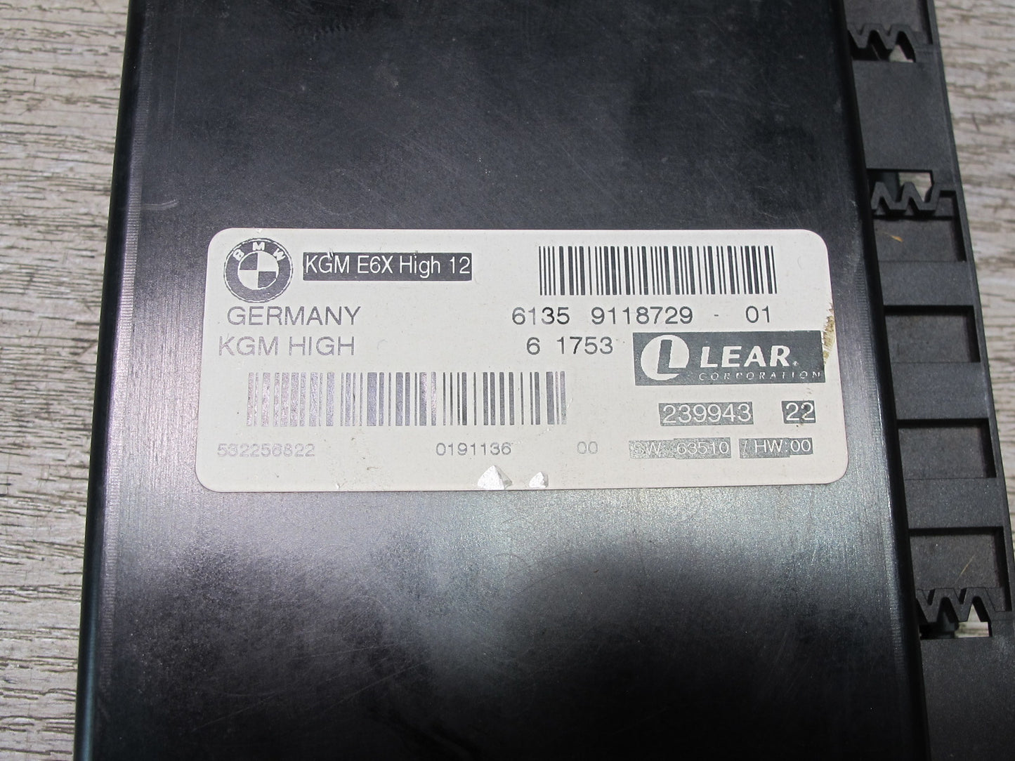 2006-2010 BMW E63 E64 KGM High Body Gateway Control Module 9118729
