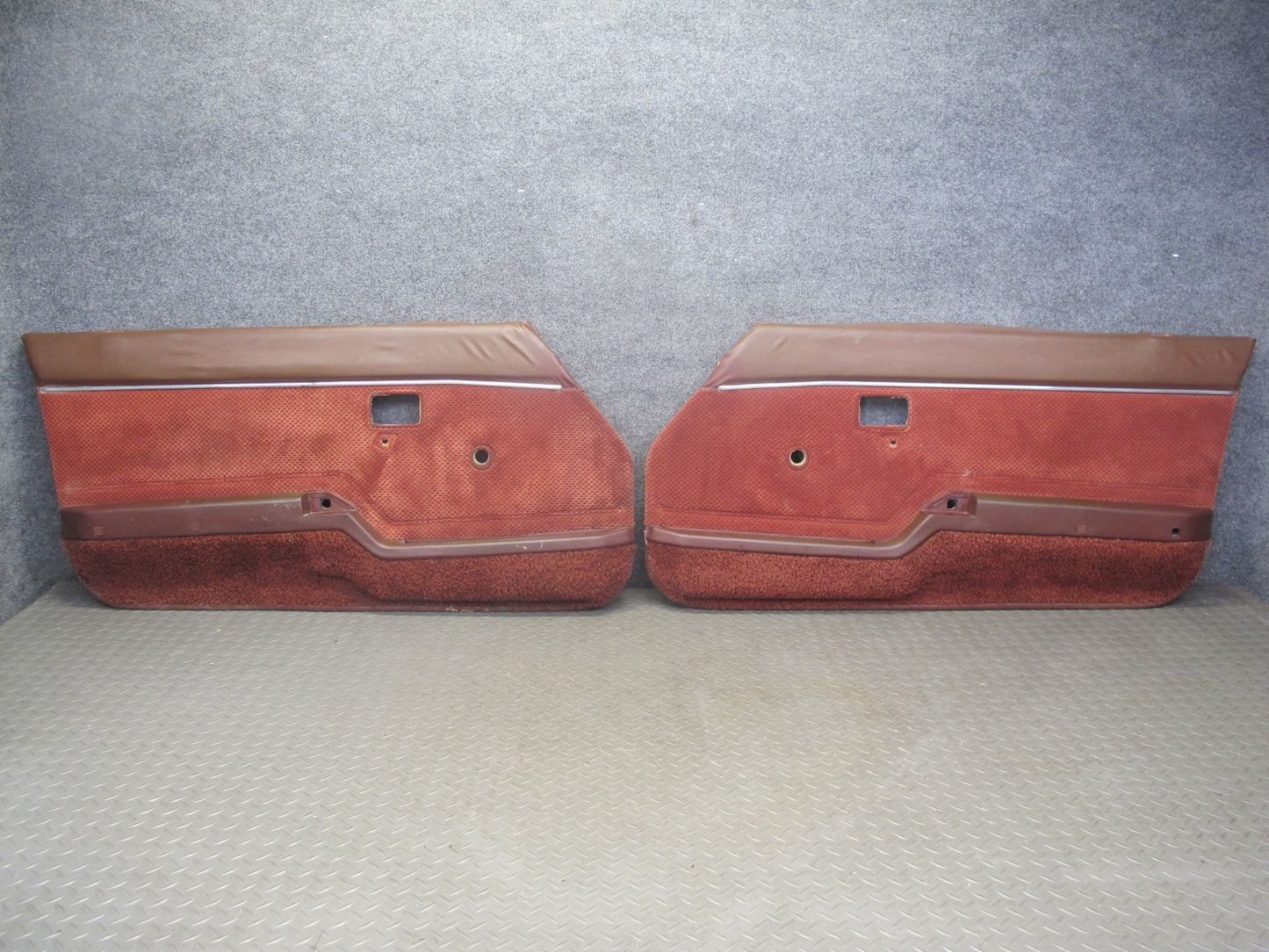 84-85 Mazda RX7 FB Left & Right Door Interior Trim Cover Panel Set Cloth RED OEM