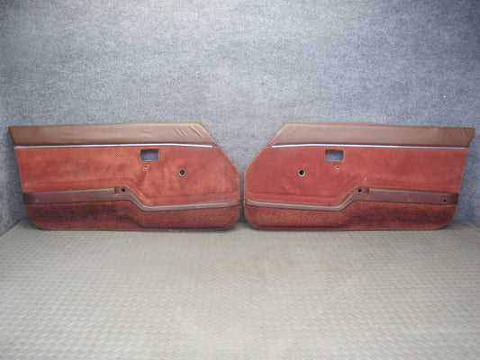 84-85 Mazda RX7 FB Left & Right Door Interior Trim Cover Panel Set Cloth RED OEM